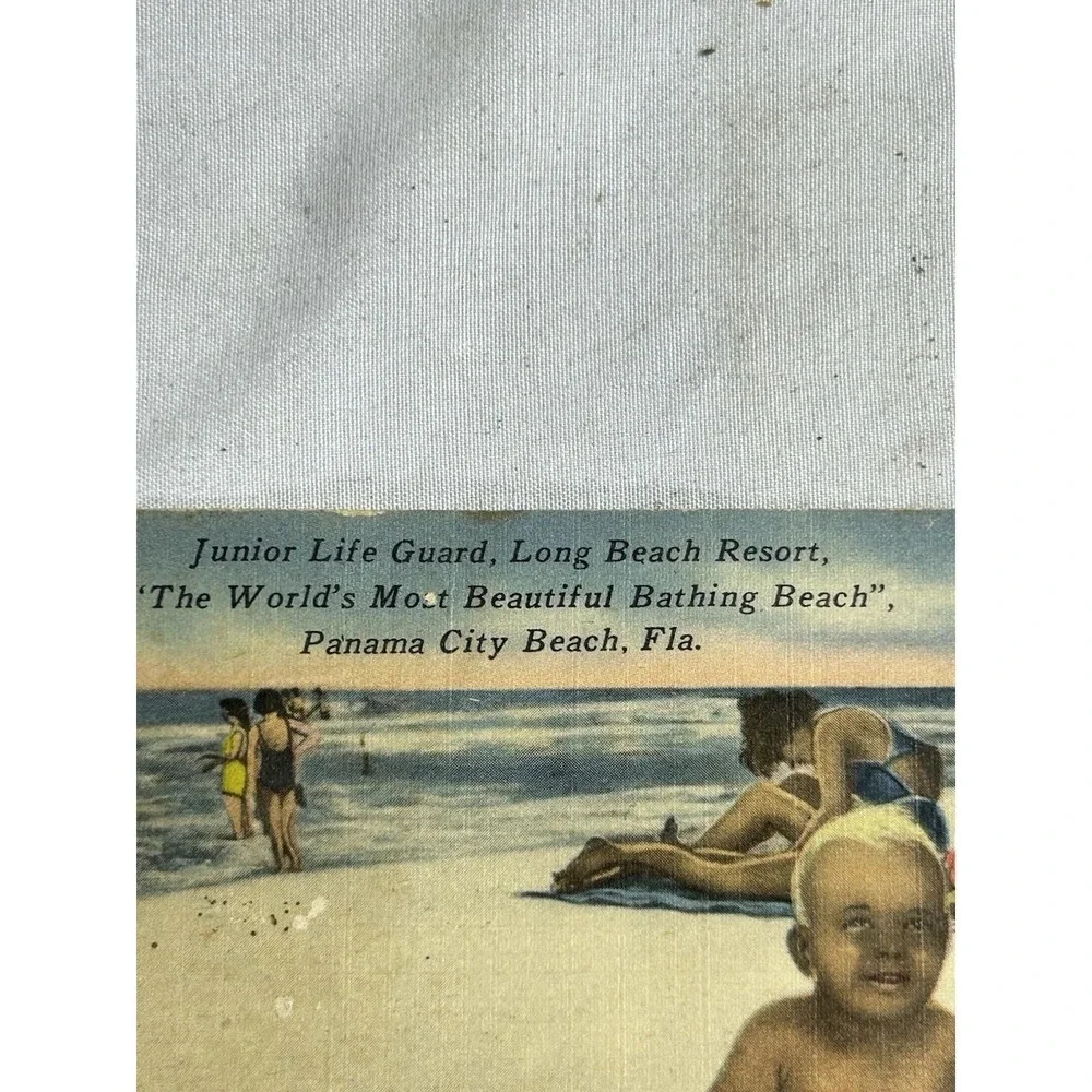 Vintage Panama City Beach Florida Junior Lifeguard Long Beach Resort Postcard 2c